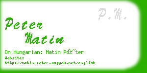 peter matin business card